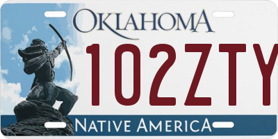 OK license plate 102ZTY