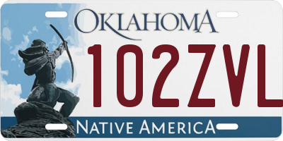 OK license plate 102ZVL