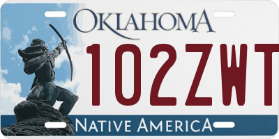 OK license plate 102ZWT