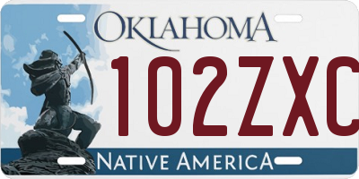 OK license plate 102ZXC