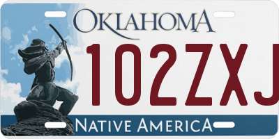 OK license plate 102ZXJ