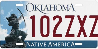 OK license plate 102ZXZ