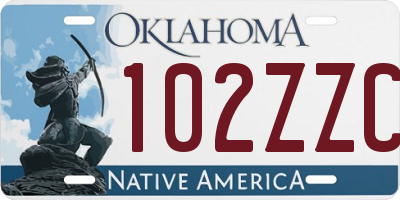 OK license plate 102ZZC