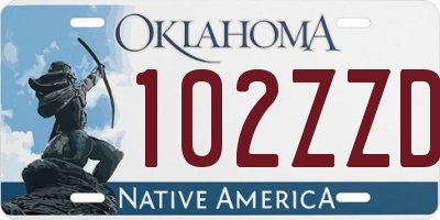 OK license plate 102ZZD