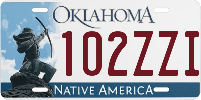 OK license plate 102ZZI