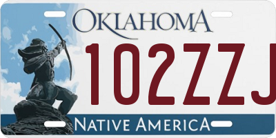 OK license plate 102ZZJ