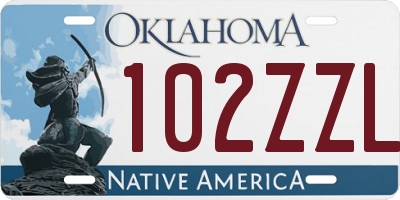 OK license plate 102ZZL