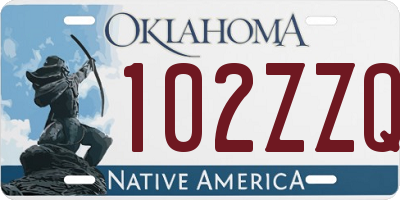OK license plate 102ZZQ