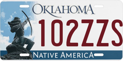 OK license plate 102ZZS