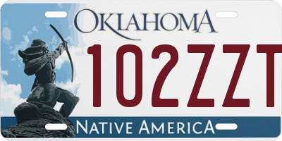 OK license plate 102ZZT