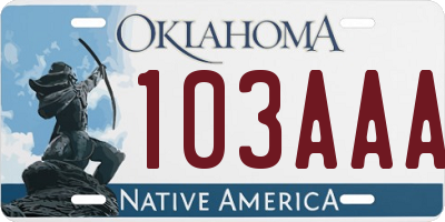 OK license plate 103AAA