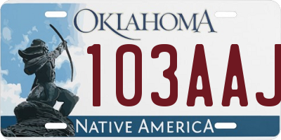 OK license plate 103AAJ