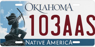 OK license plate 103AAS