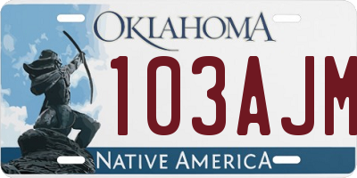 OK license plate 103AJM