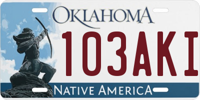 OK license plate 103AKI