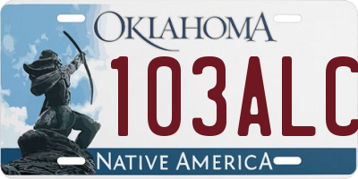 OK license plate 103ALC