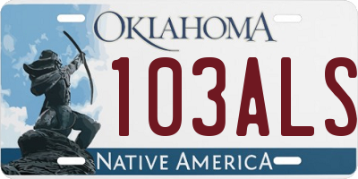 OK license plate 103ALS