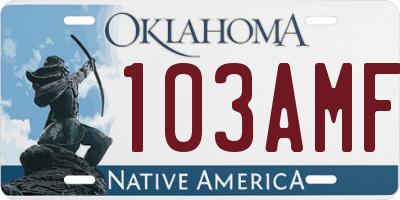OK license plate 103AMF