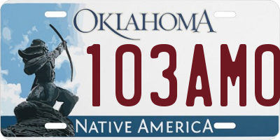OK license plate 103AMO