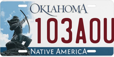 OK license plate 103AOU