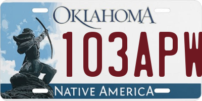 OK license plate 103APW