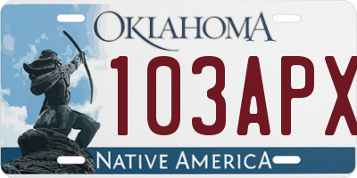 OK license plate 103APX