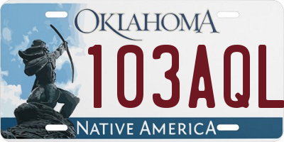 OK license plate 103AQL