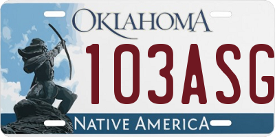OK license plate 103ASG