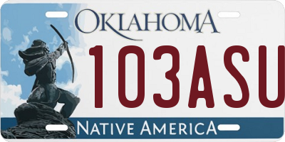OK license plate 103ASU