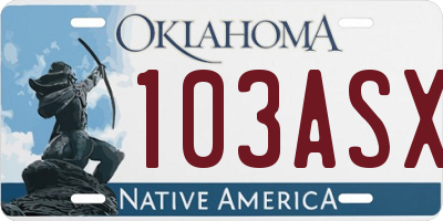 OK license plate 103ASX