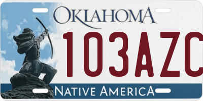 OK license plate 103AZC