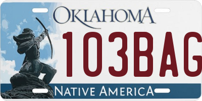OK license plate 103BAG