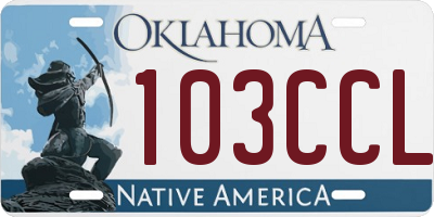 OK license plate 103CCL