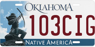 OK license plate 103CIG