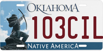 OK license plate 103CIL