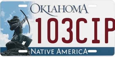 OK license plate 103CIP