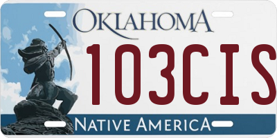 OK license plate 103CIS