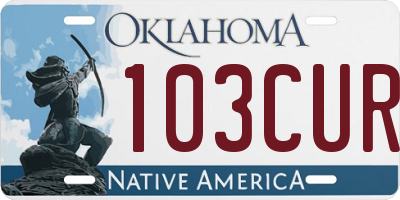 OK license plate 103CUR