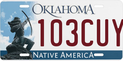 OK license plate 103CUY