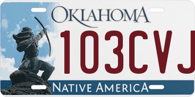 OK license plate 103CVJ