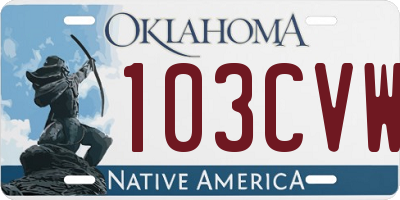 OK license plate 103CVW