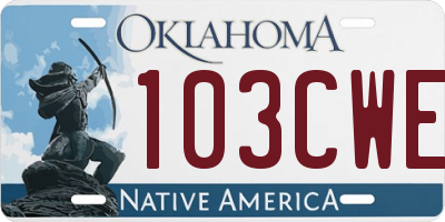 OK license plate 103CWE