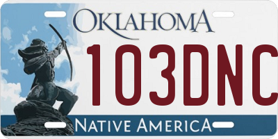 OK license plate 103DNC