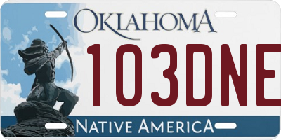 OK license plate 103DNE