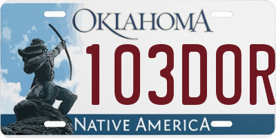 OK license plate 103DOR
