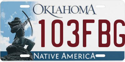 OK license plate 103FBG