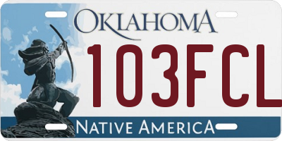OK license plate 103FCL