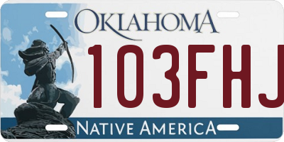 OK license plate 103FHJ