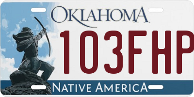 OK license plate 103FHP