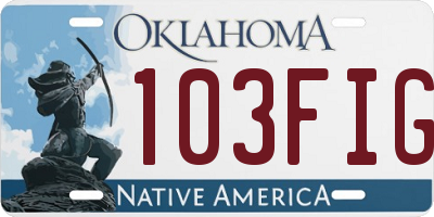 OK license plate 103FIG